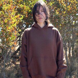 Simply Merino Nutmeg Coloured Hoodie in Large